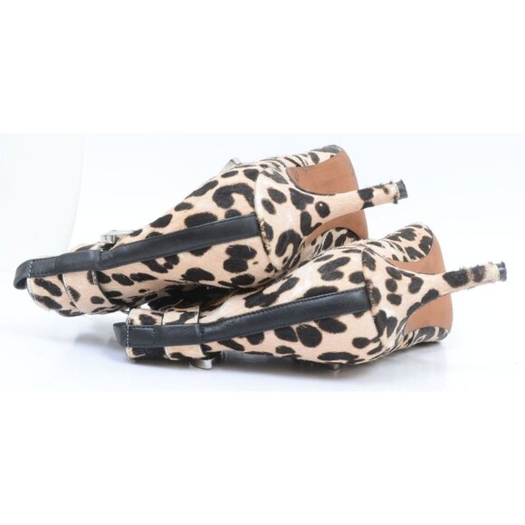 Linea Paolo Nikita II Genuine Calf Hair Leopard Buckled Ankle Bootie Women 11M - Picture 6 of 9